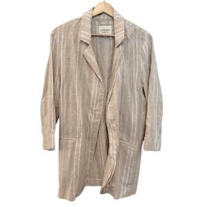 Stoosh Linen Blend Open Front Blazer | Lightweight Beachy Layer | Women’s Medium